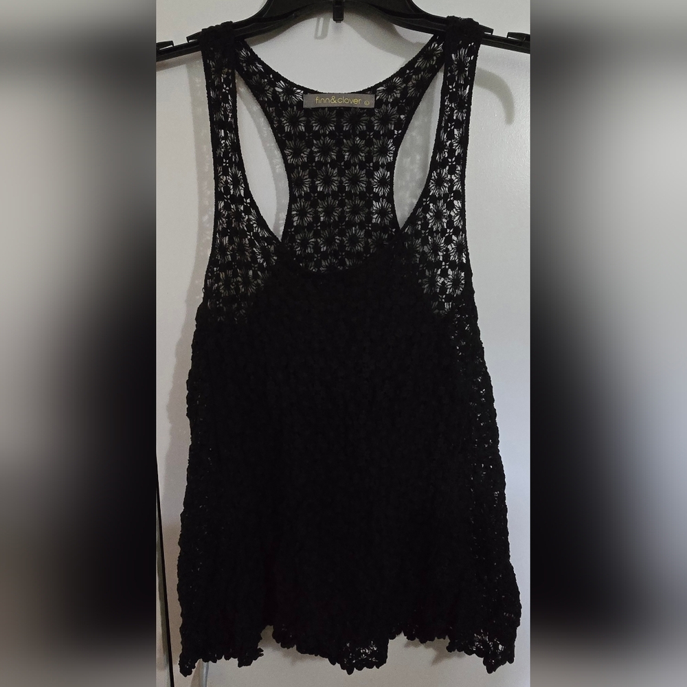 Finn & Clover Black Lace Tank Top